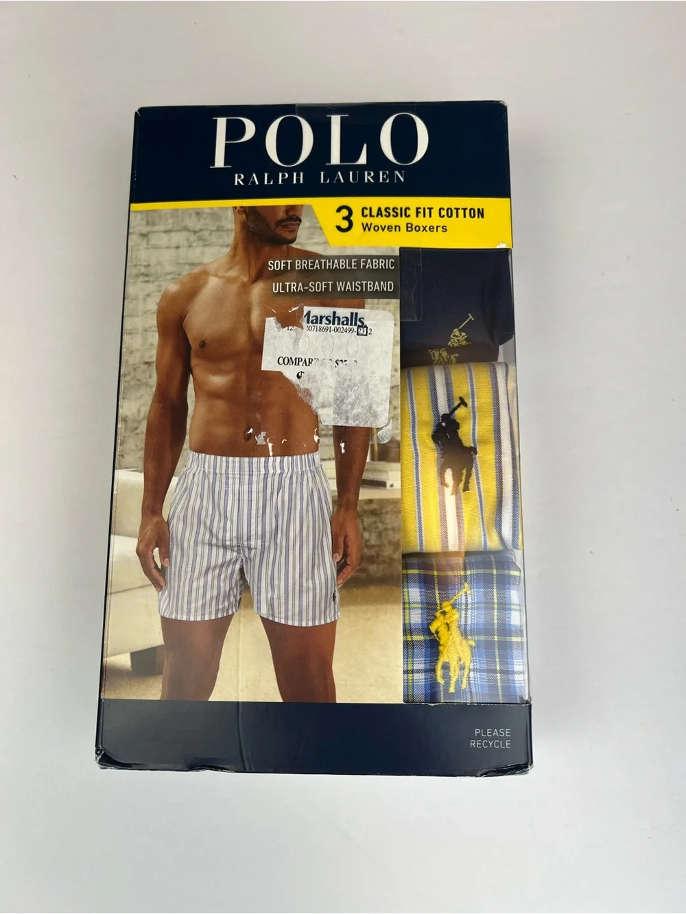 Polo Ralph Lauren Men's Classic Fit Cotton Woven Boxers 3 Pack Size S